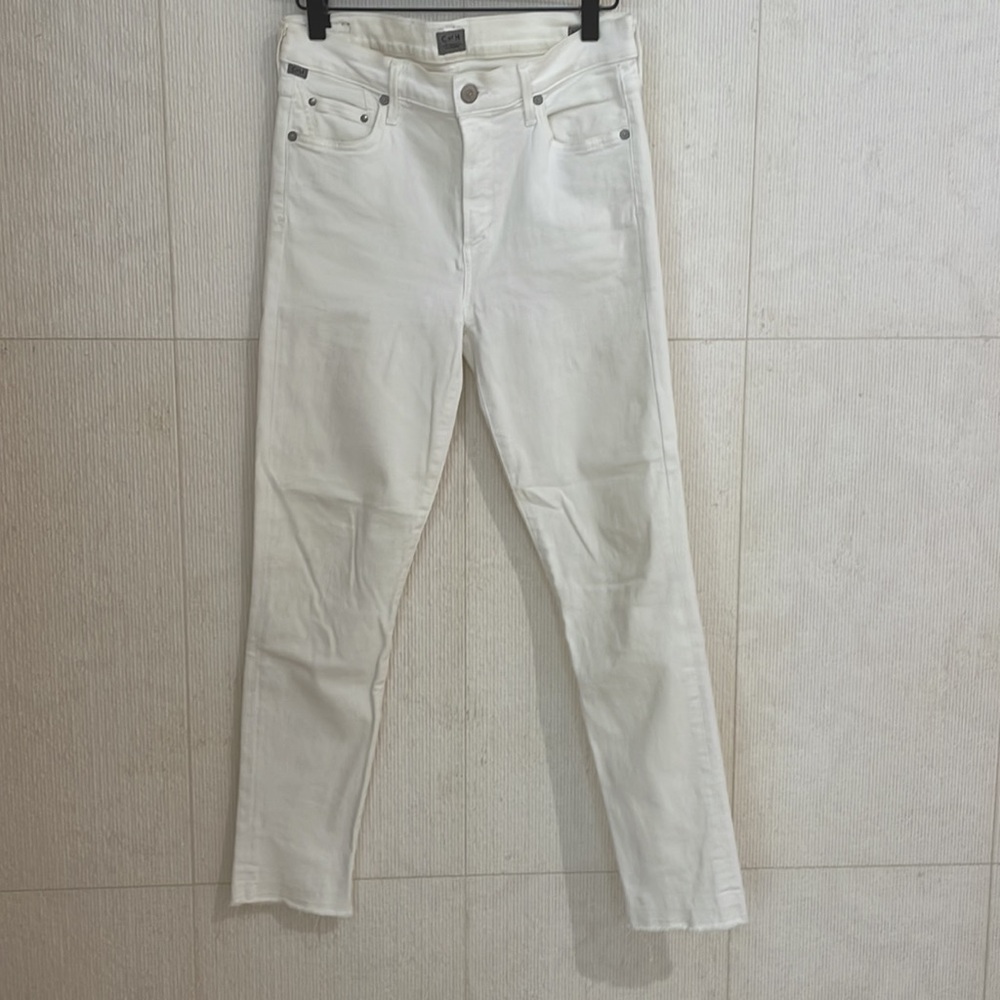 Citizens of Humanity Jeans Sz 27 Womens White Stretch Rocket High Rise Skinny